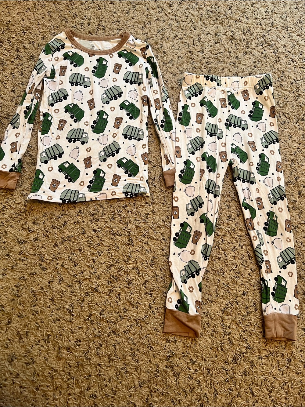 Caden Lane Two Piece Garbage / Recycling Truck Pajama Prints